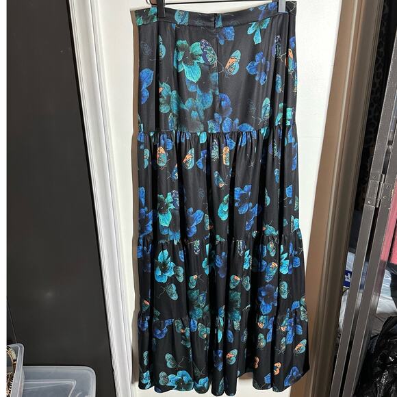 LaDress by Simone Women's Butterfly Black Blue Matching Set Size Small Floral - Picture 12 of 16
